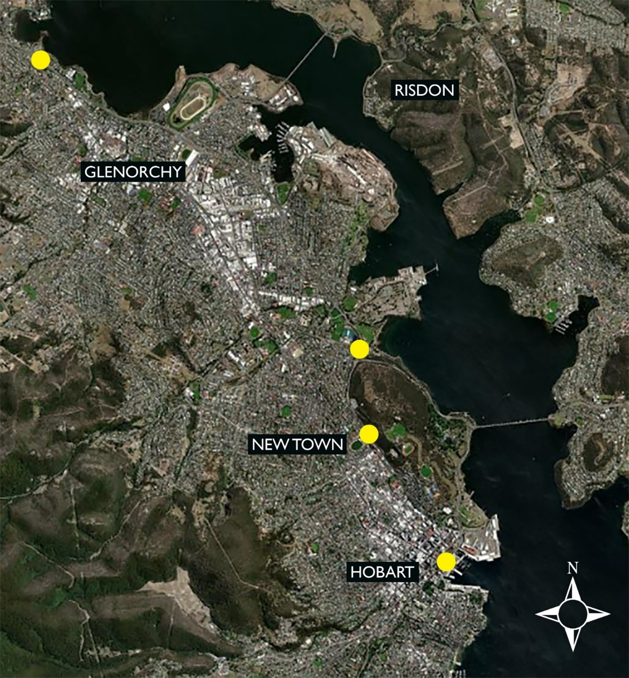 Hobart and the northern suburbs VMS locations