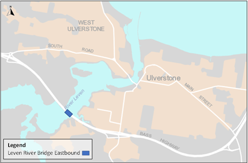 Leven River Bridge map Feb 2024