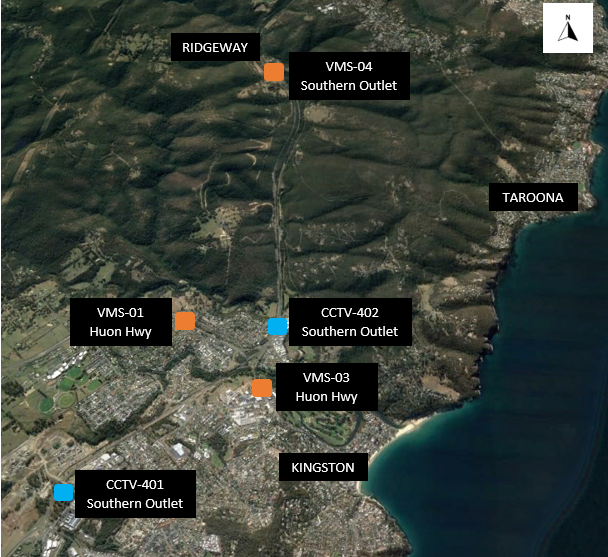 Kingborough Council and City of Hobart locations map OTIS March 2024